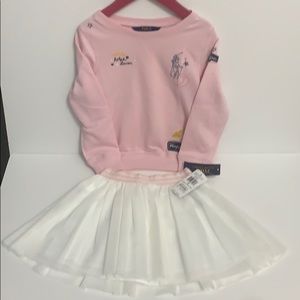 NEW! Polo Ralph Lauren tutu & sweat shirt set 5T